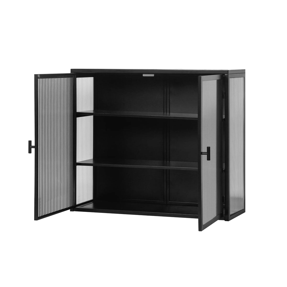 27.56"Modern Wall Cabinet with Glass Doors, Bathroom Cabinet with Featuring Three-tier Storage for Entryway Living Room, Bathroom or Dining Room, Mint Green