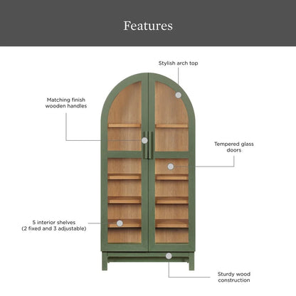 Better Homes & Gardens Juliet Arch Accent Cabinet, Black Finish