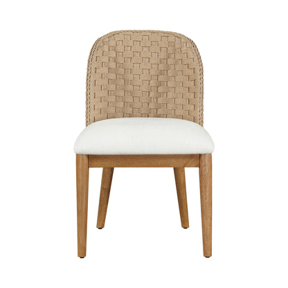 My Texas House Saylor Farmhouse Dining Chair Set, Natural Wood, Set of 2