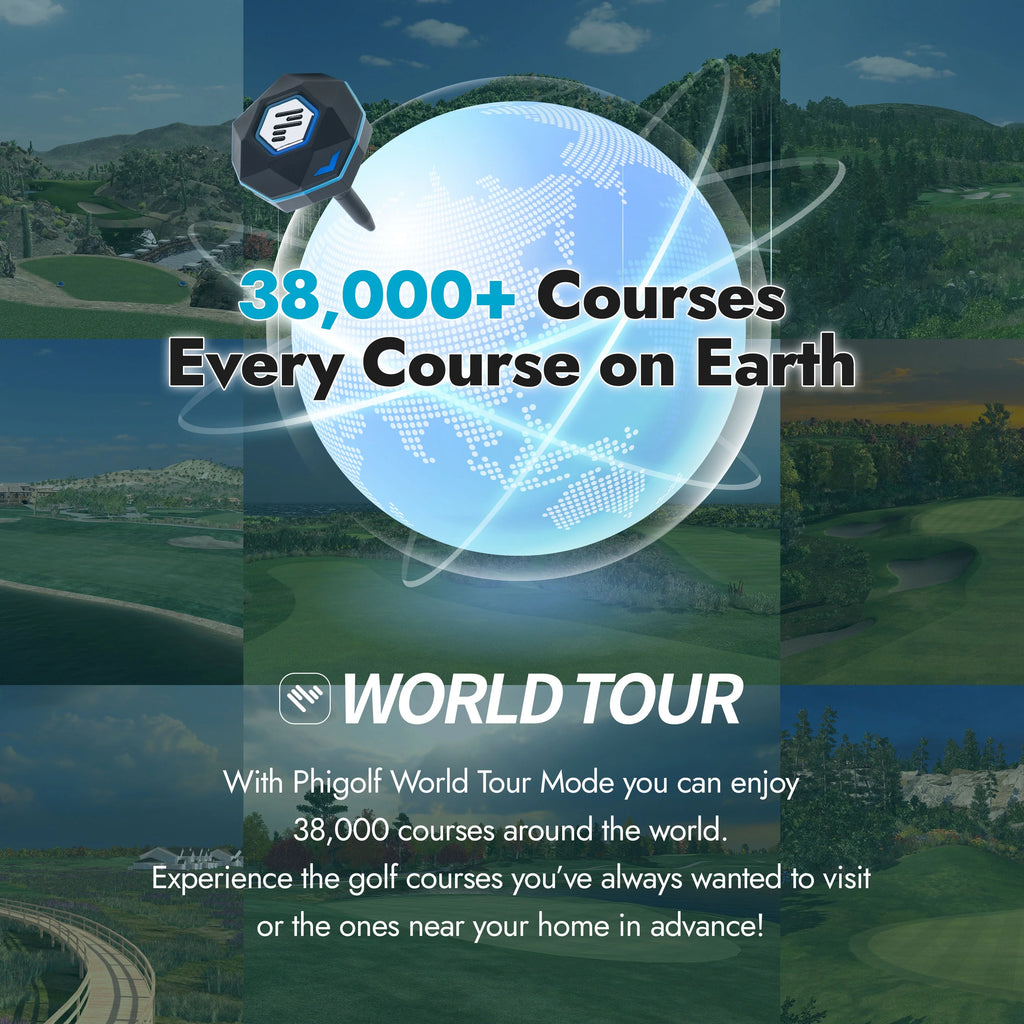 PHIGOLF Home Golf Game Simulator: Enjoy Interactive Golf with Motion Sensor & Swing Stick for Indoor & Outdoor Fun �C 38,000+ Courses Worldwide, Compatible with Android, iOS, App & E6 Connect