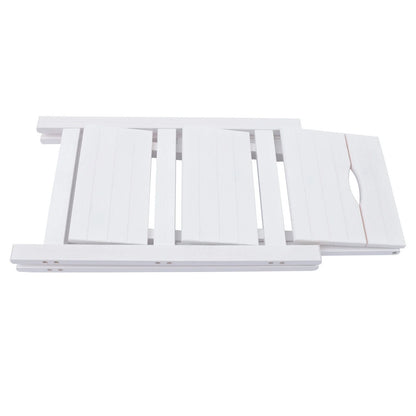 White 3-Tier Step Stool Solid Wood Folding Ladder Anti-Slip Step Stool