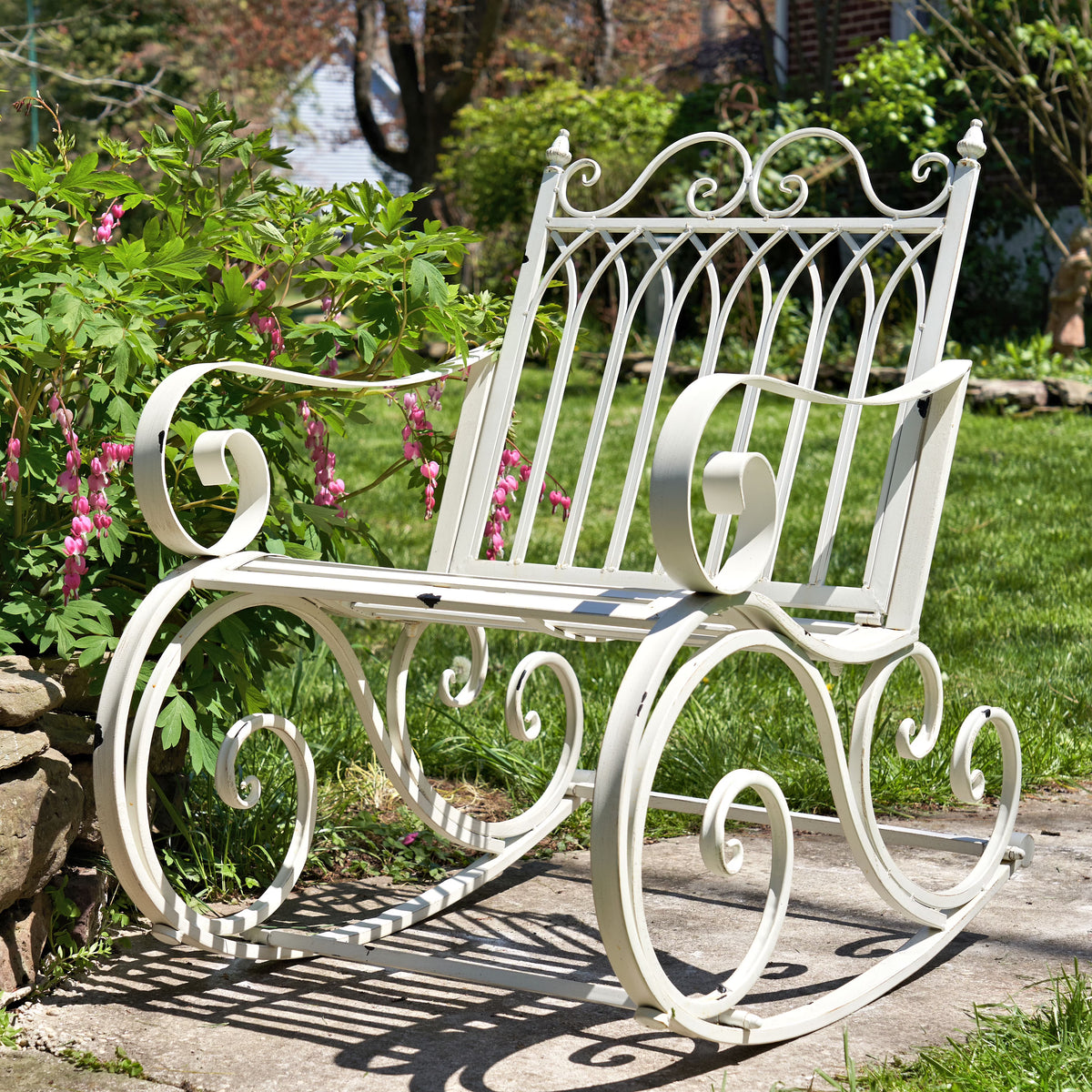 Outdoor Metal Rocking Arm Chair/Bench (Bench, Bronze)
