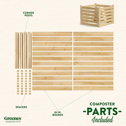 Greenes Fence 173.92 Gal Beige Wood Multi-Stage Composting Bin