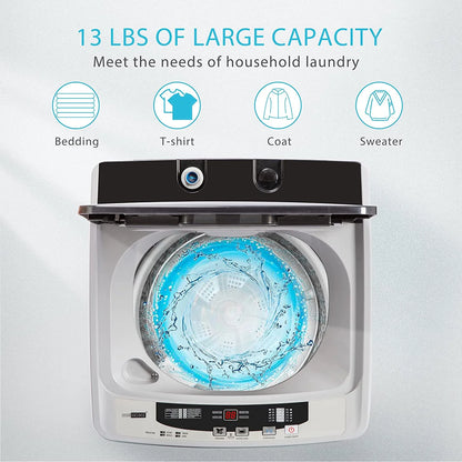 VIVOHOME Full-Automatic Washing Machine with Built in Drain Pump Spin Dryer, 1.32cu.ft 13 lbs Capacity