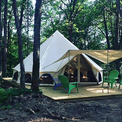 White Duck Outdoors Regatta Awning - Desert Red - 10' for Bell Tent - Complete Canopy with Poles for All Season Camping and Glamping