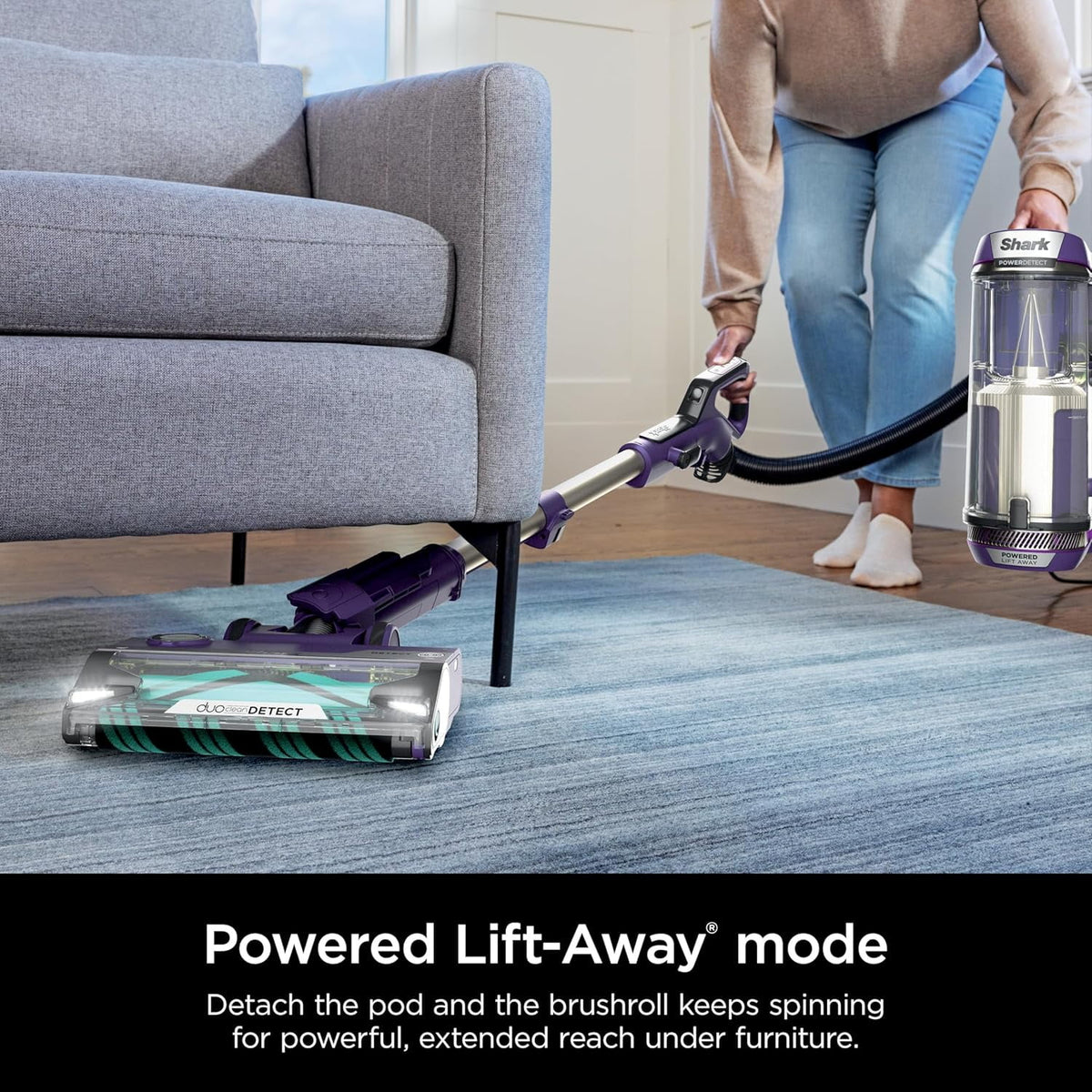 Restored Shark POWERDETECT Upright Vacuum Cleaner with HEPA Filter, Heavy Duty,Powerful Suction for Pet Hair Pickup, DuoClean, Ideal for Carpets & Hardfloors, AZ4002 (Certified)(Refurbished)