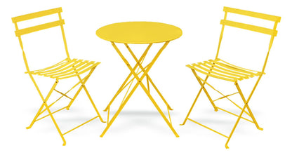 Alin 3 Piece Relaxing Outdoor Furniture Set �?2 Handy Chairs With a Round Table - Yellow
