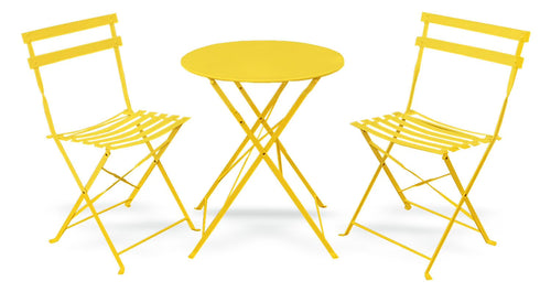 Alin 3 Piece Relaxing Outdoor Furniture Set �?2 Handy Chairs With a Round Table - Yellow