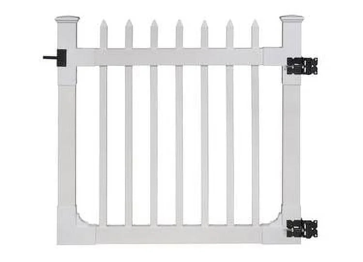 4ft H x 6ft W (1 Panel + 1 Post) No Dig WamBam Nantucket Fence Kit, White Vinyl Picket Fence Panel, Easy DIY Installation Fence Panel Kit, Durable Outdoor Fence for Yard or Garden, BL19101