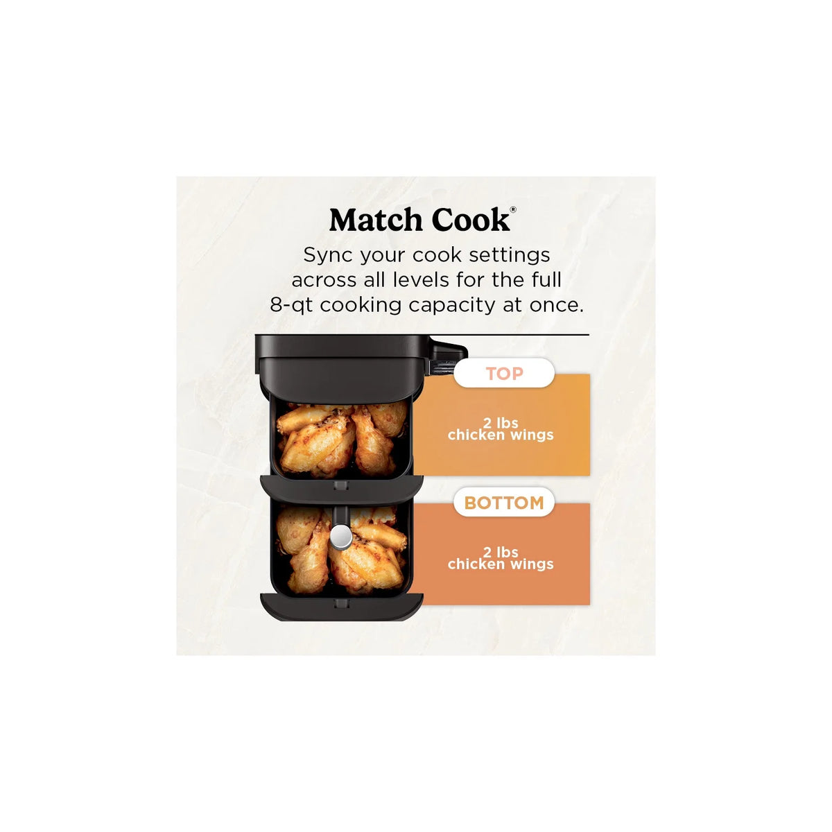 Ninja DoubleStack XL 2-Basket Air Fryer, DoubleStack Technology Cooks 4 Foods at Once, Space Saving Design, 10 QT, 4-in-1, Smart Finish & Match Cook, SL400