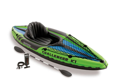 Intex 2-Person Inflatable Kayak with Oars, Pump & 1-Person Inflatable Kayak