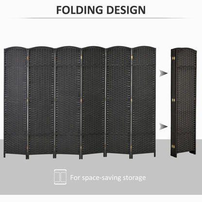 HOMCOM 4 Panel Room Divider Freestanding Folding Privacy Screen Nature Wood