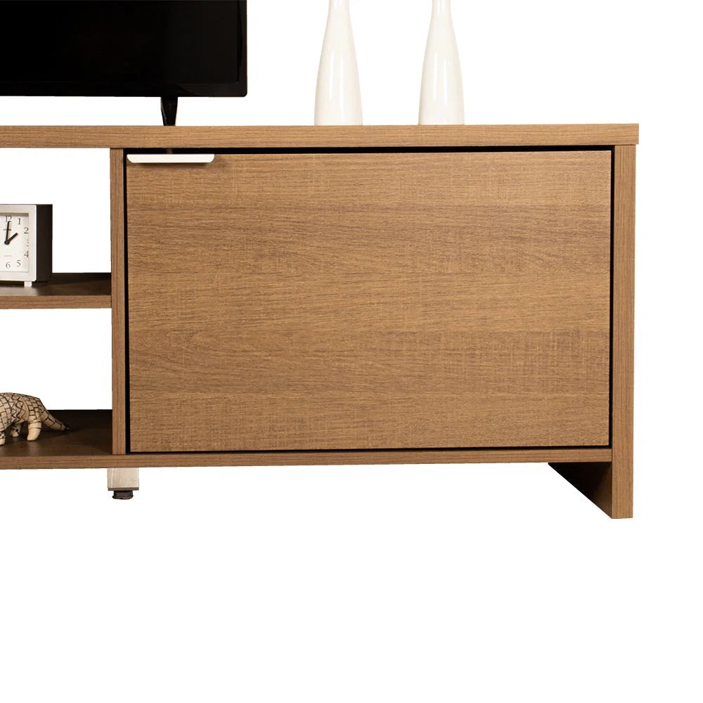 Madesa TV Stand Large Media Console with Cable Management for 65, 75 Inch Media Storage Gaming Living Room Entertainment Center Modern Wooden Television Cabinet - Black