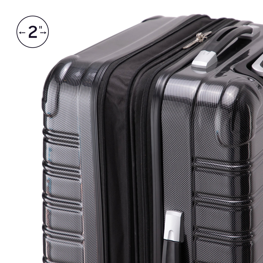 iFLY Hardside Fibertech 3.0 2 Piece Set, 20" Carry-on and 28" Checked Luggage, Gadget Gray