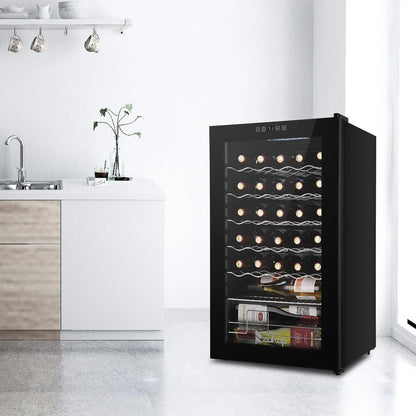 Ktaxon 18 Bottle Compressor Wine Cooler Freestanding Wine Fridge, Fast Cooling, Low Noise