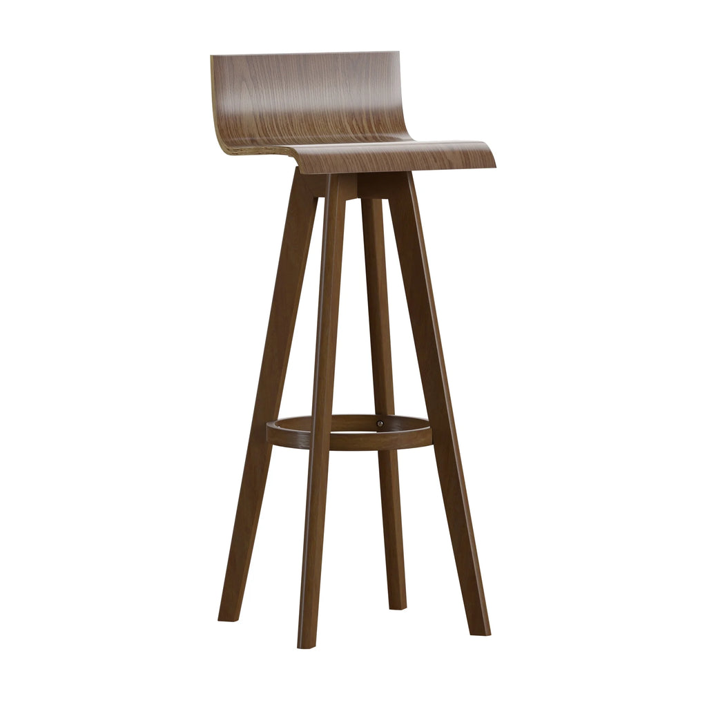 Weston Home Aleksi Modern Wood 29-inch Swivel Bar Stool, Set of 2, Natural