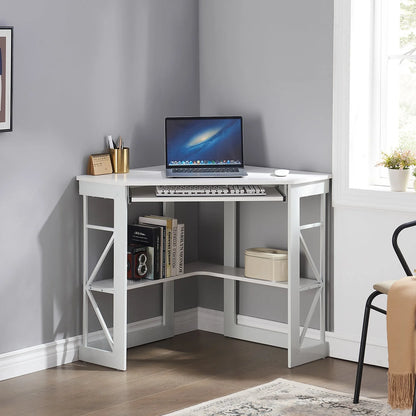 Brown Triangle Corner Desk, Office/Computer/Writing Desk for Student Apartments