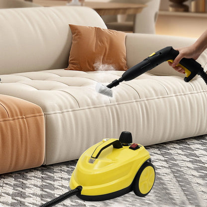 2000W 1.8L/60.87oz High-Pressure Steam Cleaner Multipurpose Handheld Steam Cleaner Portable Yellow 5 Bar/72.5PSI