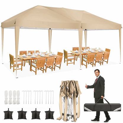 SANOPY 10'x10' EZ Pop Up Canopy Tent Outdoor Party Instant Shelter Portable Folding Beach Canopy with 4 Sandbag & Carrying Bag, Black