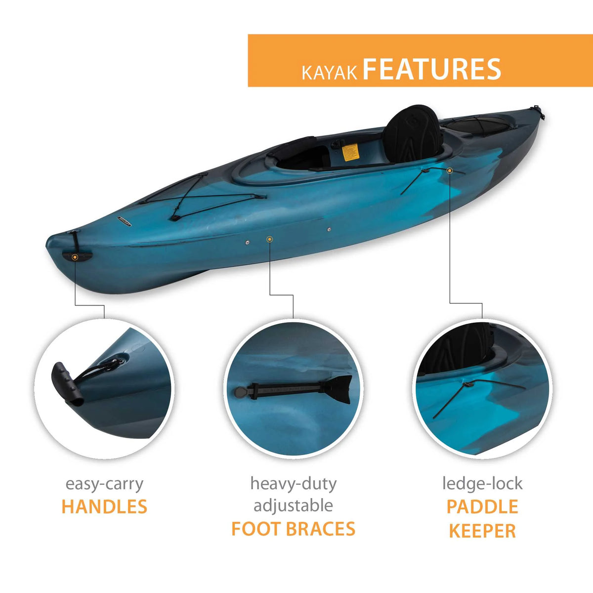 Lifetime Guster 10 Sit-Inside Kayak- Lime Green (90527)