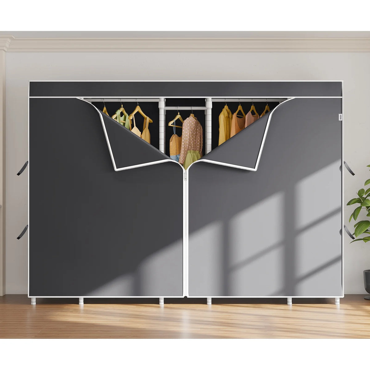 VIPEK V50 Extra Large Portable Closet Rack Bedroom Armoire Freestanding Wardrobe Closet, Heavy Duty Clothes Rack Multi-Functional Metal Clothing Rack for Hanging Clothes, Max Load 1300lbs, Black