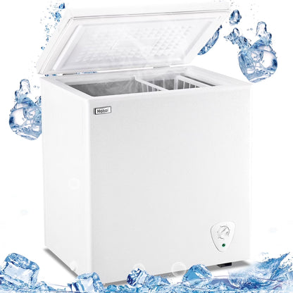 WANAI 5.0 Cubic Feet Chest Freezer Large Home Deep Freezers Black Top Door with Removable Basket