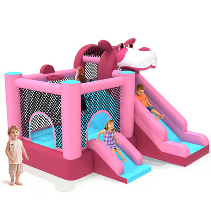 Mukidy 114''x 114'' x 92.5'' Inflatable Bounce Houses for Kids 3-10 with Blower Double Slide and Ball Pit/Indoor Bouncy House, PVC, Child, Teen, Toddler��Blue