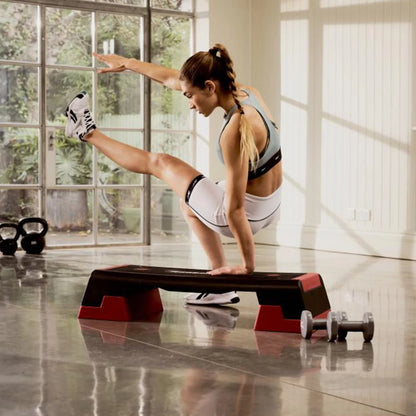 Reebok Fitness Multipurpose Aerobic Strength Training Workout Step, Red