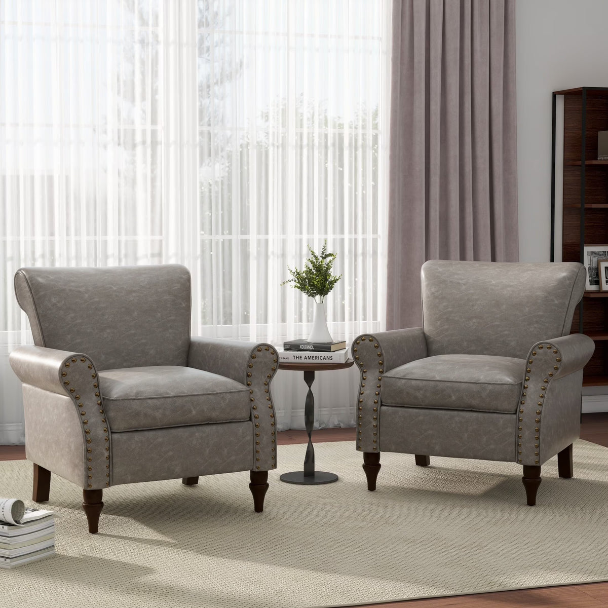 DREAMSIDEA Accent Chairs Upholstered Pattern Morden Armchair Comfy Linen Fabric Single Sofa for Living Room, Pattern White