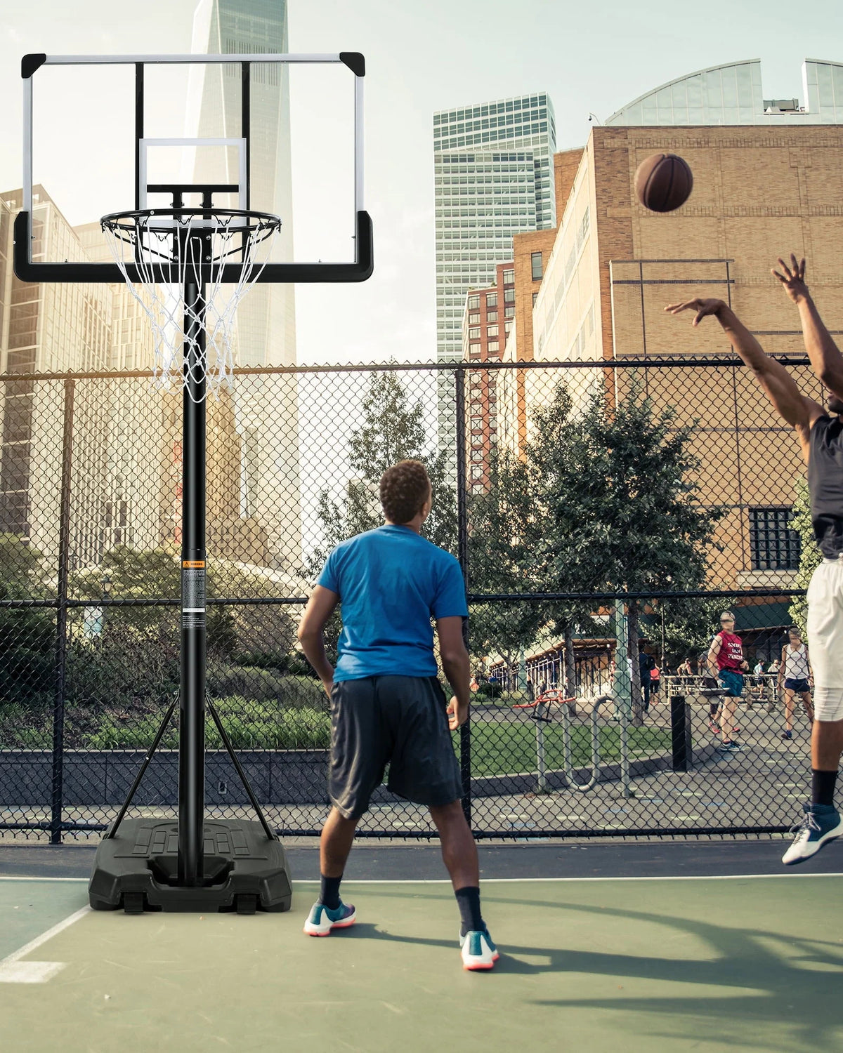 Portable Basketball Hoop Goal Basketball Hoop System Height Adjustable 7 ft. 6 in. - 10 ft. with 44 inch Indoor Outdoor PVC Backboard Material