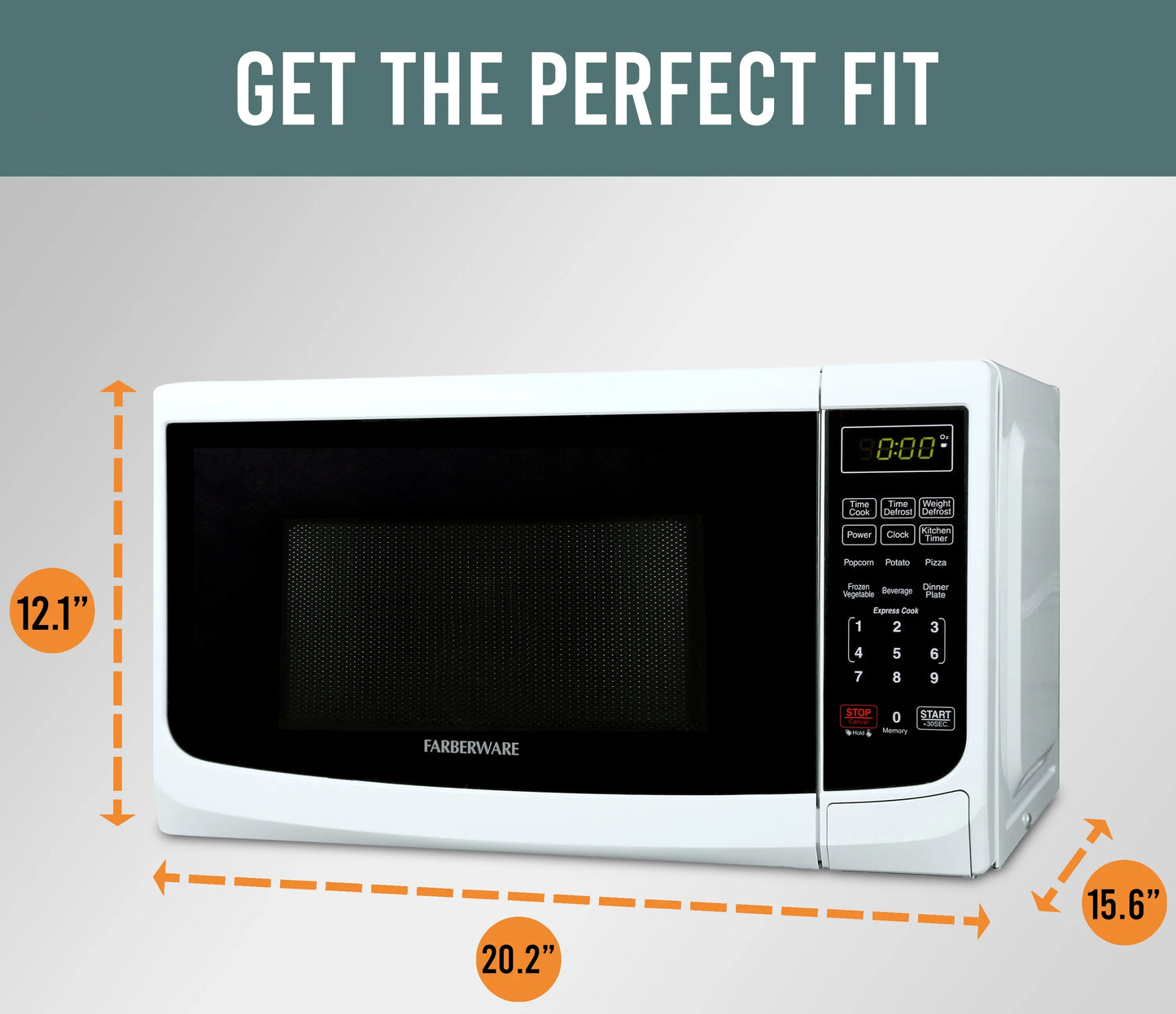 Farberware Countertop Microwave Oven with LED Lighting & Child Lock, 0.7 Cu Ft Black