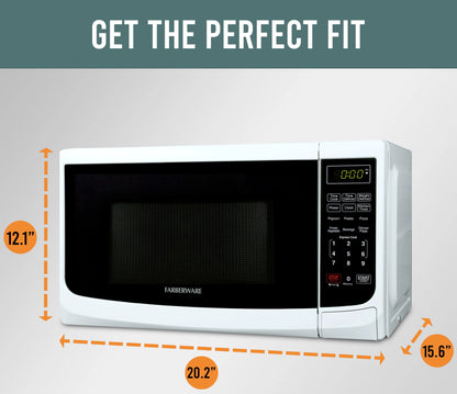 Farberware Countertop Microwave Oven with LED Lighting & Child Lock, 0.7 Cu Ft Black