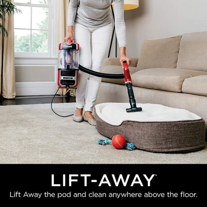 Shark Navigator Upright Vacuum with Lift-Away, Zero-M Anti-Hair Wrap Technology, Anti-Allergen  HEPA Filter and Swivel Steering (ZU561), Red Peony