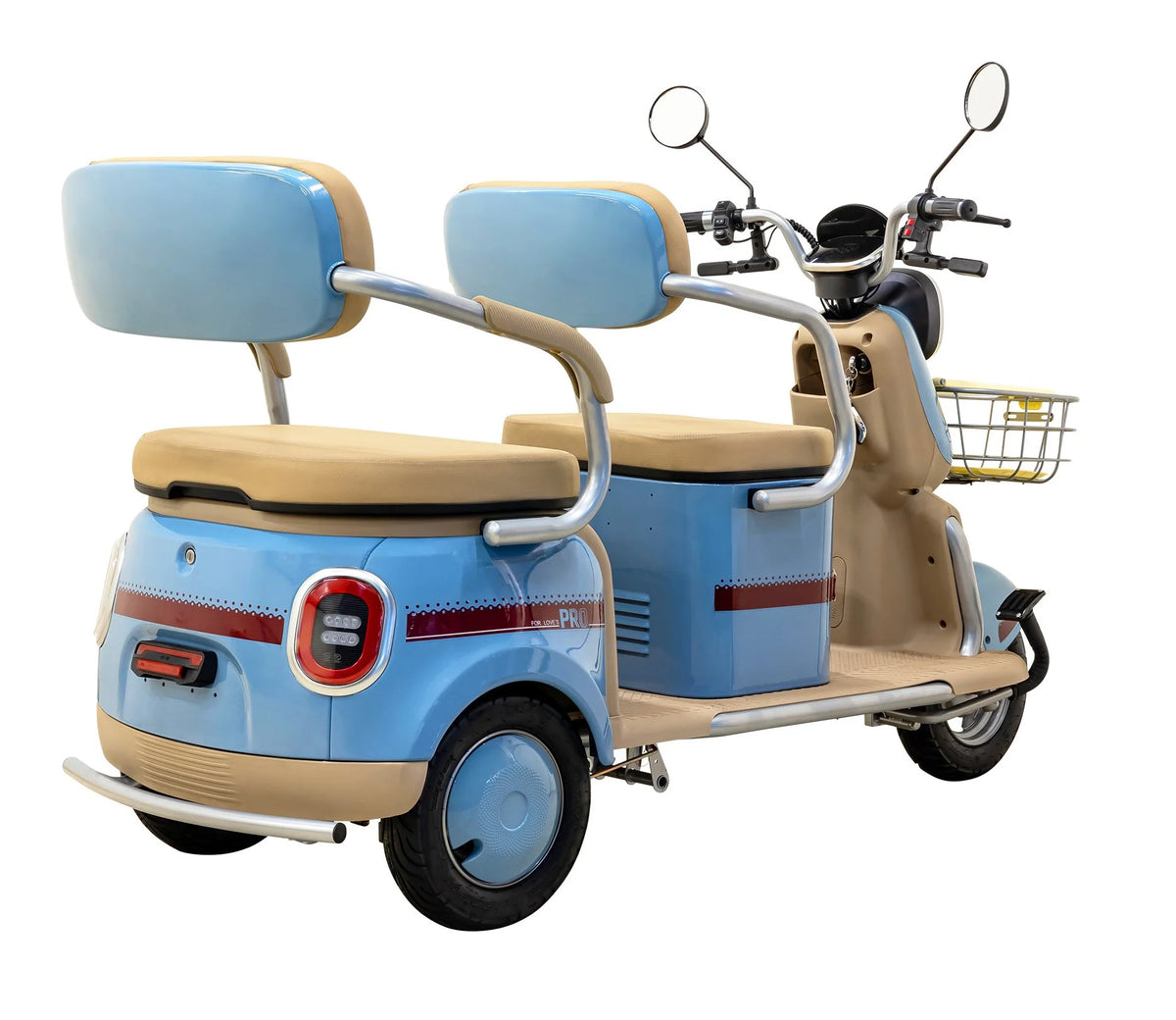 Massimo MGC E-Trike 3-Wheel Electric Cart – 17 MPH, 2-Seater Adult Scooter – Blue