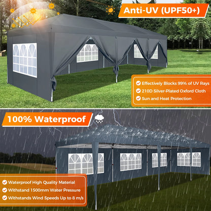 SANOPY 10'x10' EZ Pop Up Canopy Tent Outdoor Party Instant Shelter Portable Folding Beach Canopy with 4 Sandbag & Carrying Bag, Black