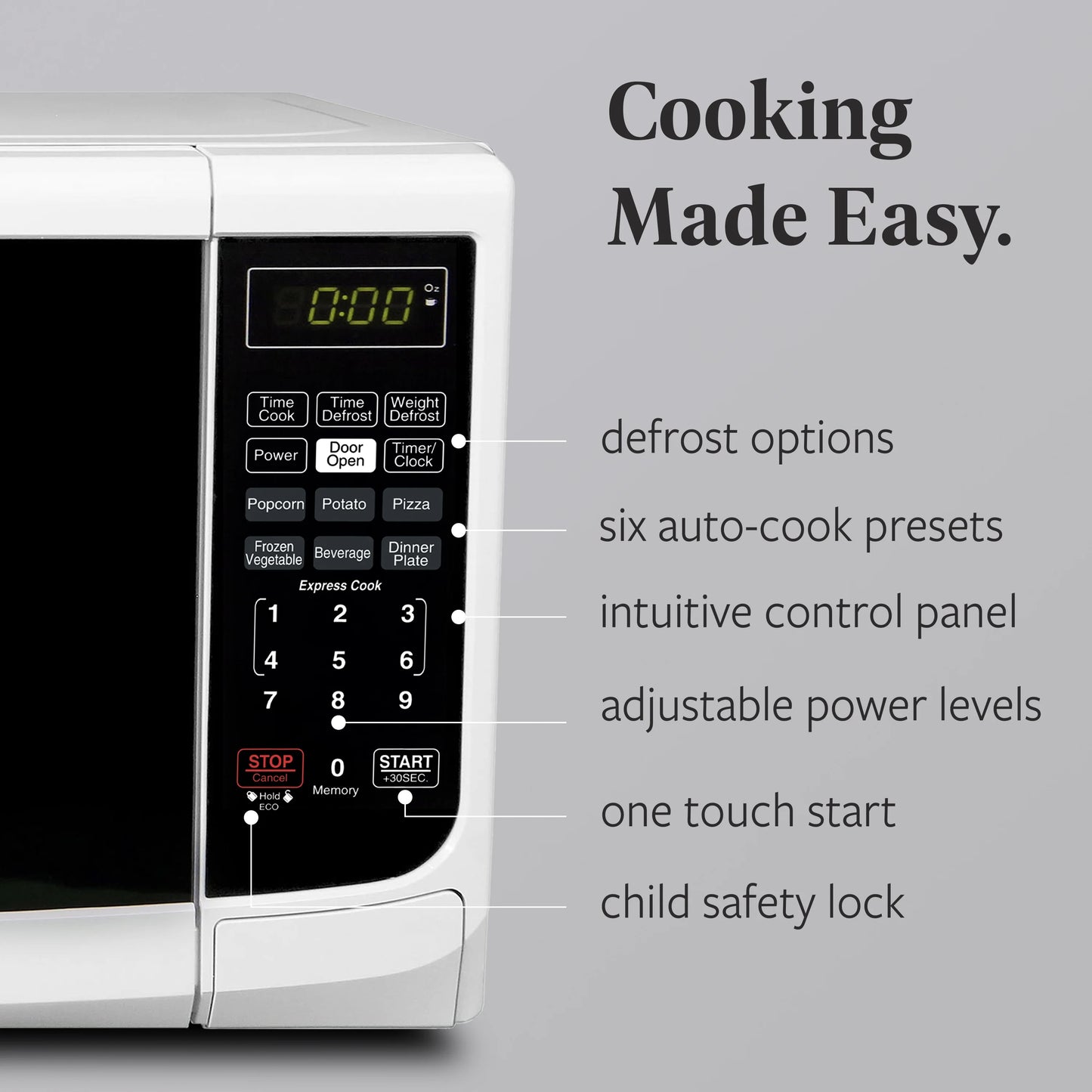 Farberware Countertop Microwave Oven with LED Lighting & Child Lock, 0.7 Cu Ft Black