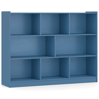 Costway 3-tier Open Bookcase 8-Cube Floor Standing Storage Shelves Display Cabinet White