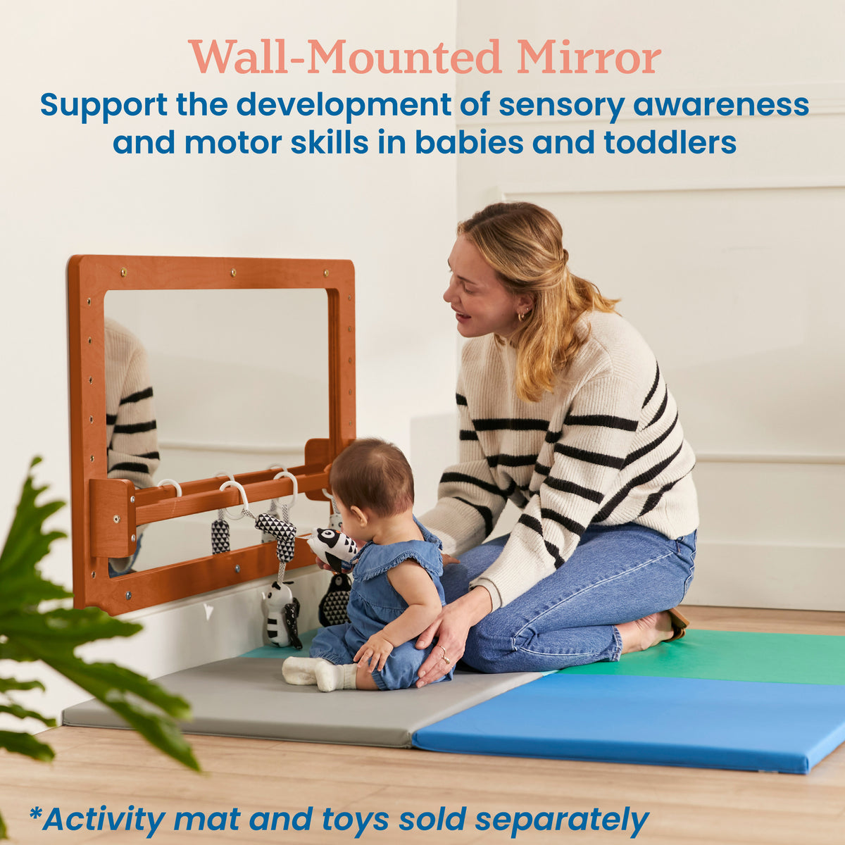 ECR4Kids Wall-Mounted Coordination Mirror, Natural