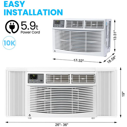 Garvee 5000 BTU Window Air Conditioner,Fast Cooling for Rooms up to 150 Sq. ft,Window Ac Unit with 7 Level Temperature Setting,White