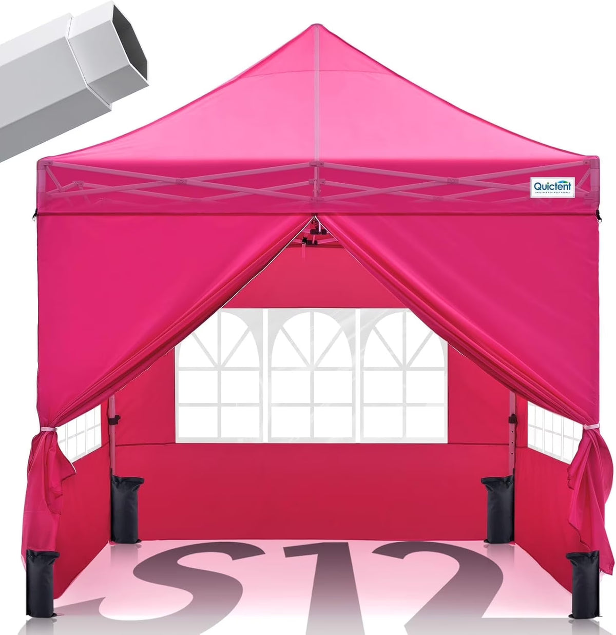Quictent 10x10 Pop up Canopy TentPortable Instant Shelter with Vent, Ez up Canopy with Reflective Top and Fluorescent Rope