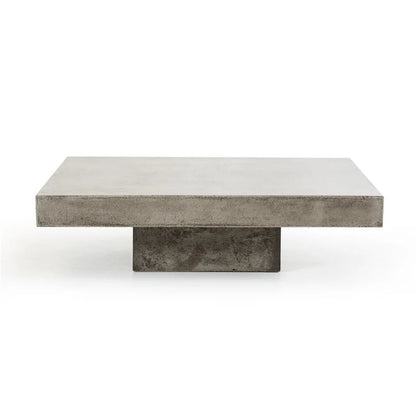Modrest Morley Square Modern Concrete Stone Coffee Table in Dark Gray