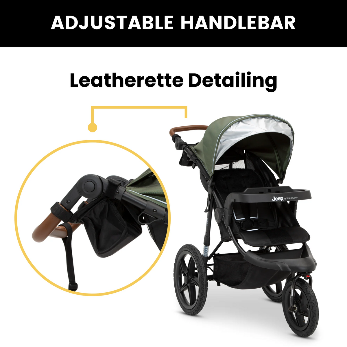 Jeep TurboGlyde Jogging Stroller by Delta Children, Black