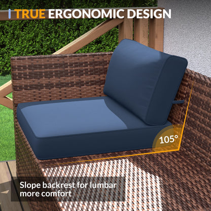 ELPOSUN 7 Pieces Patio Furniture Set, Outdoor Furniture Sectional Rattan Sofa for Backyard Garden Dark Grey