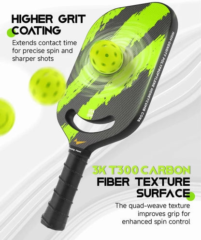 Warping Point Ascent Pickleball Paddles| Carbon Fiber Pickleball Racket with Aero Throat | Textured Grit Surface | Hexa Polymer Core | Designed for Swing Speed and Maneuverability