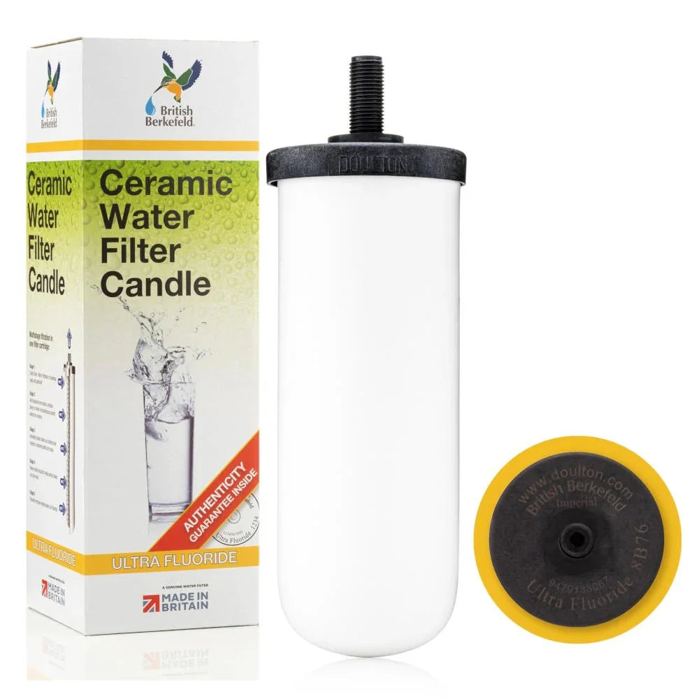 Doulton British Berkefeld W9361132 2.25 Gallon Countertop Water Filter System Includes 2X Ultra Fluoride Reduction Ceramic Filters