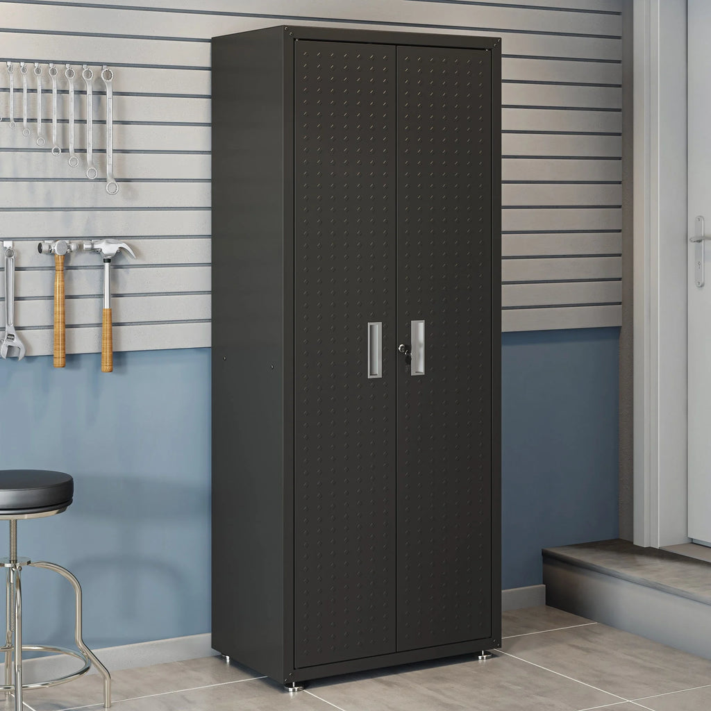 Fortress Textured Metal 75.4" Garage Cabinet with 4 Adjustable Shelves y