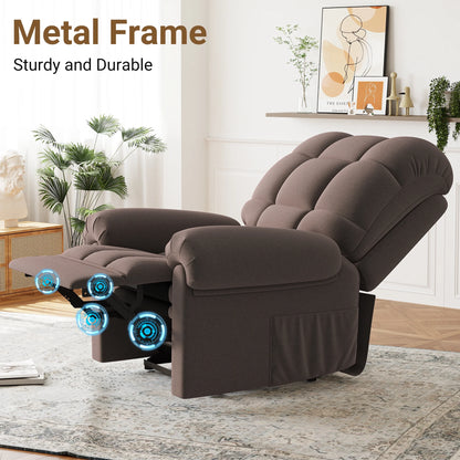 Power Recliner Chair,Electric Recline Sofa Chair for Adults with USB Port,Comfy Teddy Fleece Adjustable Cloud Sofa,Tool-Free Setup,Beige White