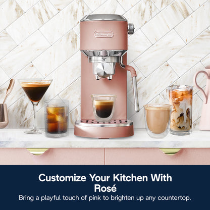 De’Longhi Dedica Duo Espresso Machine, Compact Size with Built in Frother for Latte Art, Brew Espresso, Cold Brew, Lattes & More, Stainless Steel