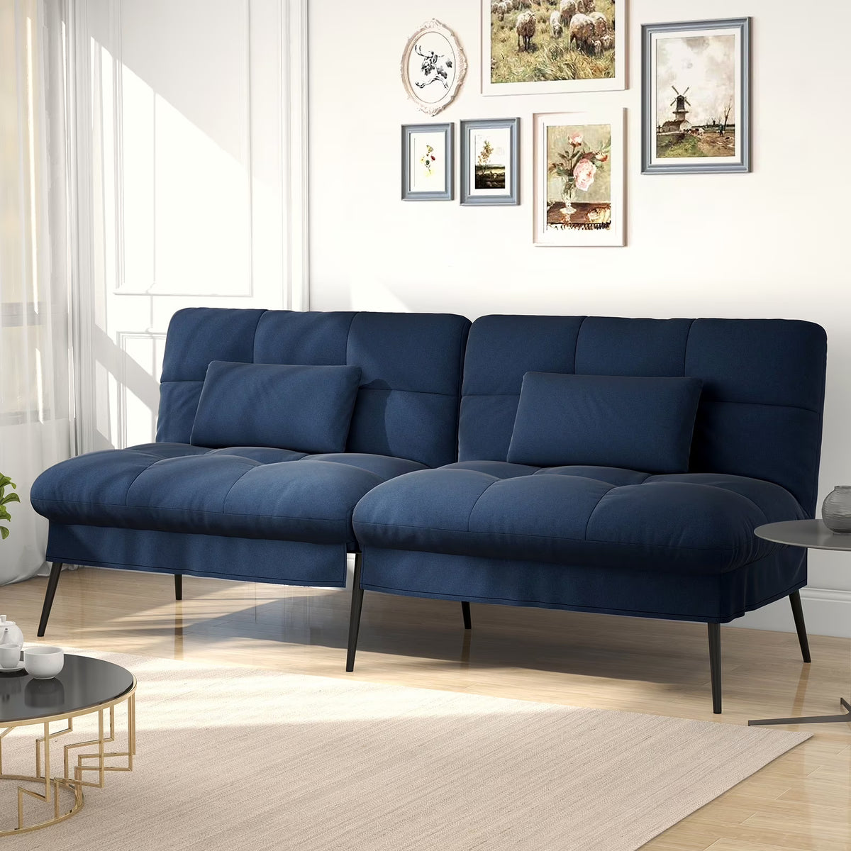 COMHOMA Cloud Comfort Convertible Futon Sofa Bed, Gray