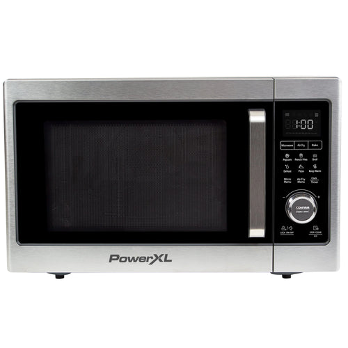 PowerXL Microwave Air Fryer Plus, Stainless Steel / Black, 1cu. ft.